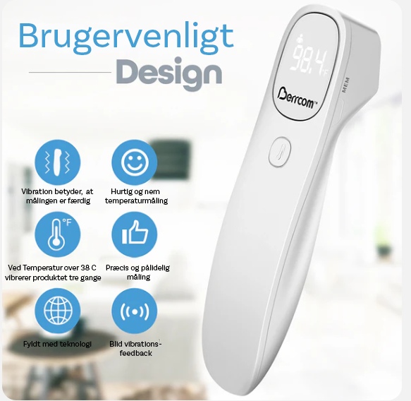 Berrcom infrarødt pandetermometer